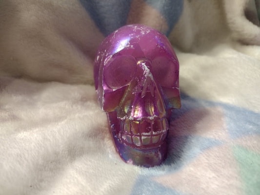 Crystals: Pink Aura Selenite Skull