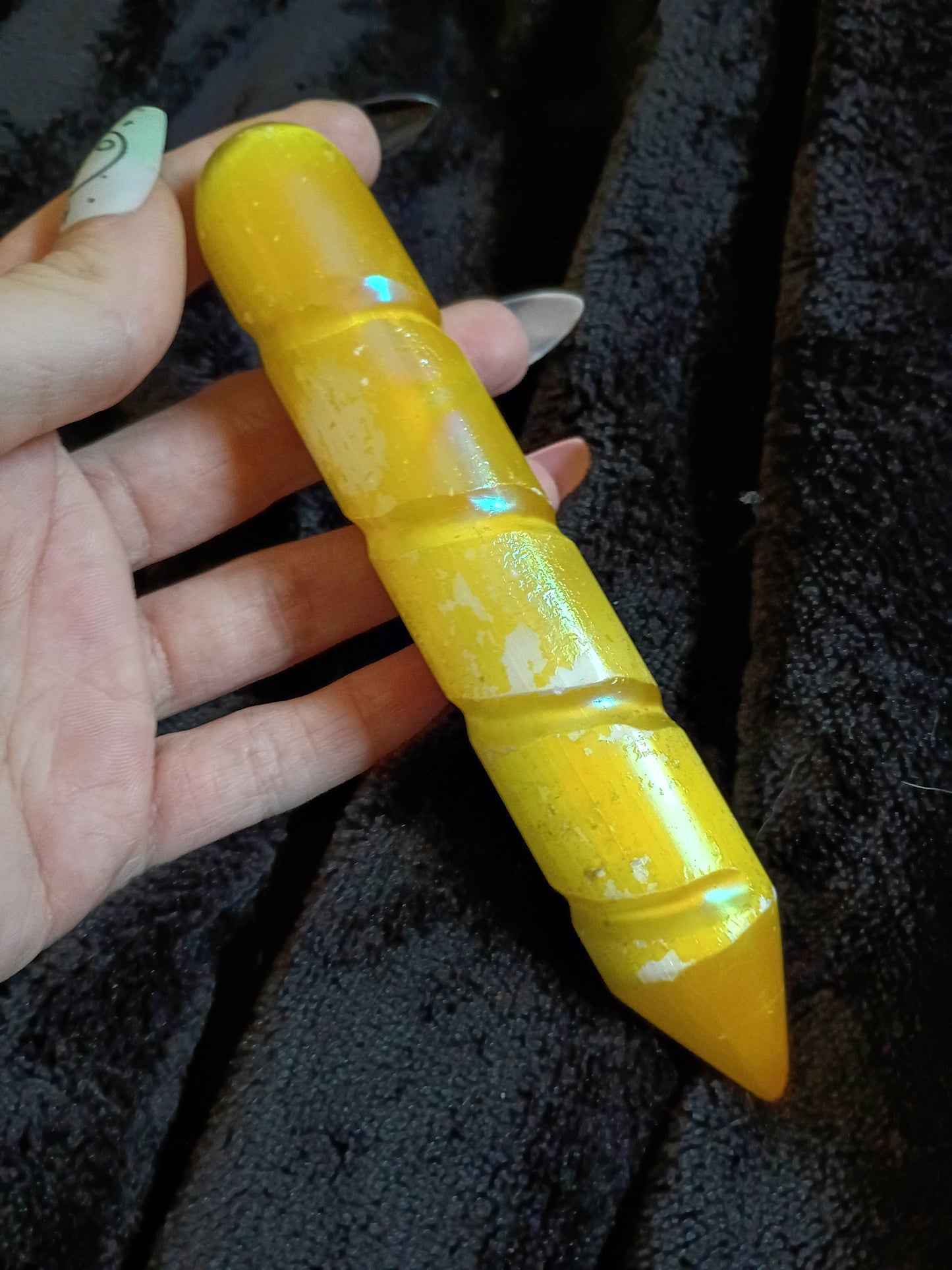 Crystals: Yellow Aura Selenite Wand