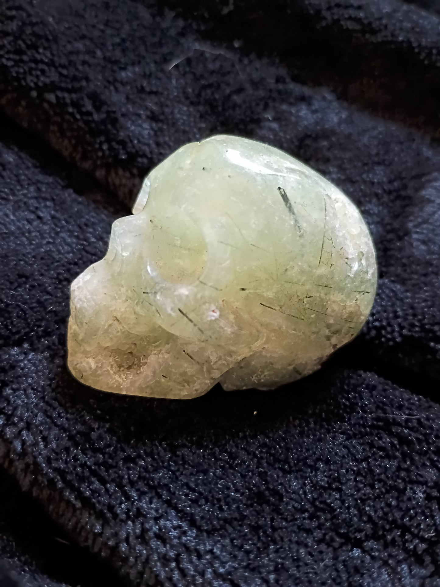 Crystals: Prehenite with Epidote Skull