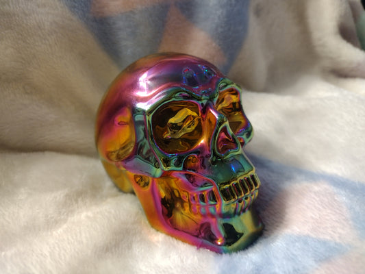 Crystals: Titanium Aura Amethyst Skull